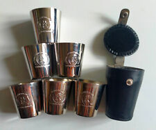 6 gobelets JOHNNIE WALKER en inox + étui en CUIR