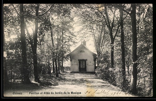 Cpa chimay pavillon allée - et,