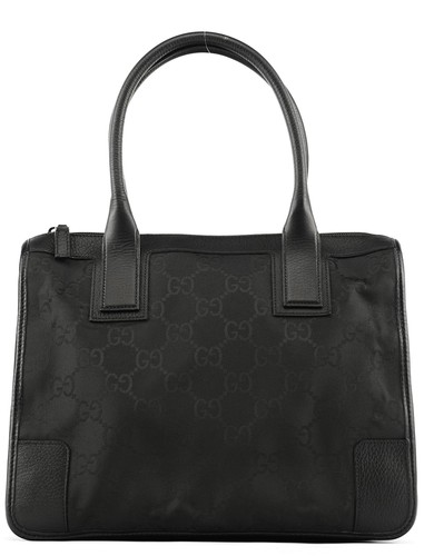 143742 black leather tote - black,