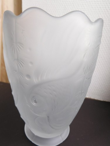Vase ancien verre satiné - vase, en