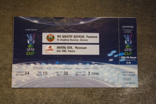 Ticket shakhtar donetsk v - )),