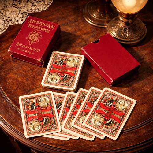 Jeu cartes ancien p - jeu, de