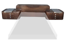 tête de lit en cuir avec chevets intégrés années 1970