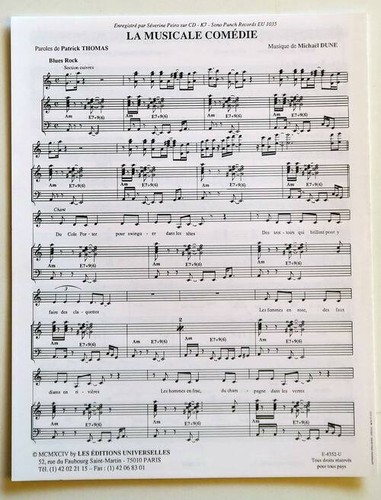 Partition sheet music severine - partition,