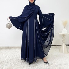 Hijab Robe Longue Femme Modest Kaftan Dubaï Abaya Musulman Caftan Fête Islamique