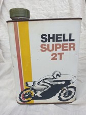 ANCIEN  BIDON  D'HUILE 2 Litres SHELL SUPER  2T