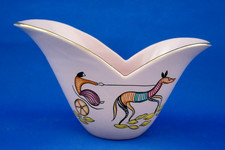 Vase céramique GRAZIA DERUTA Serafino Volpi, décoration style Rometti Giò Ponti