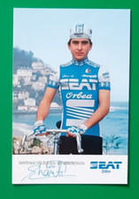 CYCLISME carte SANTIAGO IZUZQUIZA AGUIRREBENGOA équipe SEAT ORBEA 1986 Signée