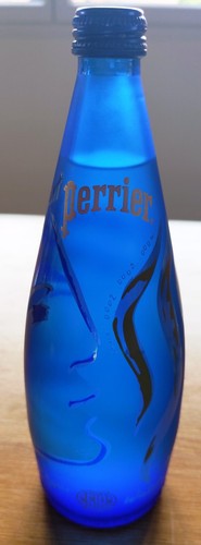 Bouteille verre perrier bleue - bouteille,