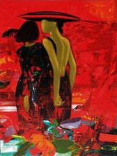 Gérard LE NALBAUT, JARDIN ROUGE, 1990 lithographie signée