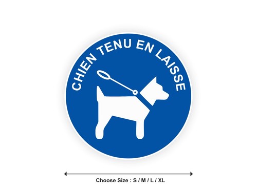 Sticker panneau chien - panneau, en