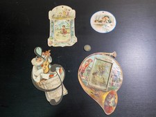 4 anciens découpis - clown trompette - France 1880