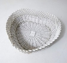 corbeille vide poche panier en rotin forme cœur vintage
