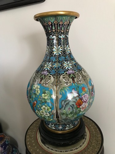 Cloisonne vase bronze emaux - vase,