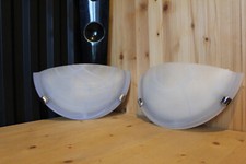 lot de deux  Éclairage mural art déco  verre dépoli demi-cercle éclaira