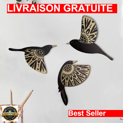 Décoration murale oiseau - , en