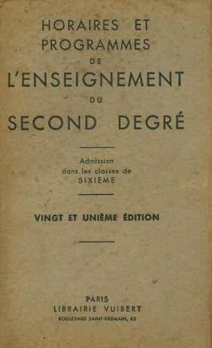 Horaires programmes de - horaires, et
