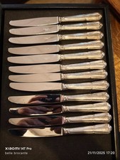 12 couteaux a entremets ou dessert de marque ERCUIS en metal argente