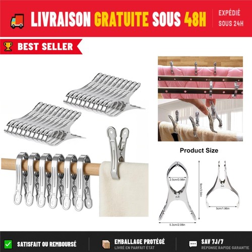 Pinces linge inox - pinces,