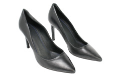 Chaussures MAJE Femme EU 37 / UK 4 Cuir À Bout Pointu Talon Chat Noir