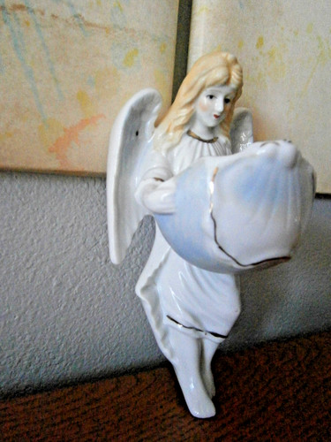 Benitier ancien angelot en - benitier,