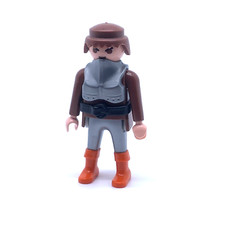 PLAYMOBIL * MOYEN-AGE * Chevalier Chatain Haut Brun Bottes Oranges Fort 4014