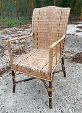 Fauteuil de détente en bois et cannage