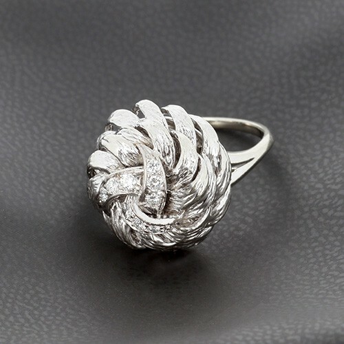 Bague boule blanc - bague, or