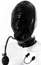 latex cagoule in black with