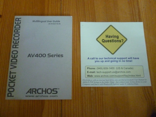 Manuel archos 400 series - manuel, av