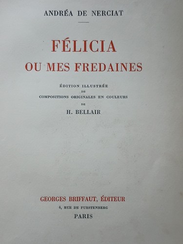 Félicia mes fredaines nerciat - mes,