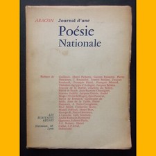 Louis ARAGON Journal d'une poésie nationale Ex. n° 92/300 signé Aragon 1954