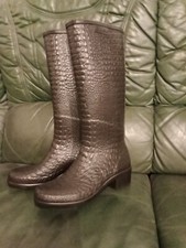 bottes de pluie Aigle Miss Juliette Croco  caoutchouc  P39  noires