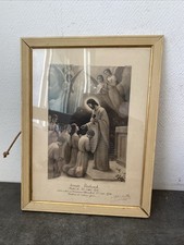 Ancien Cadre Image Pieuse Certificat Baptême 1919 Communion 1930 Souvenir 