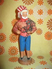 Ancien SANTON PROVENCAL S. PEIRANO LE PÊCHEUR 20cm TERRE CUITE Crèche Provence