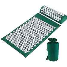Kit d'Acupression Tapis Coussin Oreiller de Massage Yoga anti douleur Vert Foncé