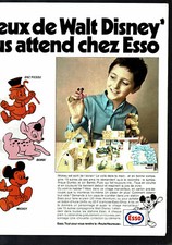PUBLICITE ESSO Personnages DISNEY  2 PAGES 1971 / clipping press