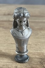 Ancien Sceau À Cacheter Buste Femme en métal argenté