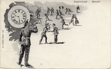 CPA Militaria Guerre Retraite Zapfenstreich Soldat horloge suisse (14152)