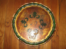 PLATEAU FLORENTIN BOIS PEINT ET DORÉ-34 CM-SERVING TRAY ITALIAN FLORENTINE-N°421