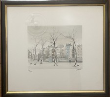 Lyon la Passerelle Saint Georges  - Georges Damin Lithographie signée numérotée