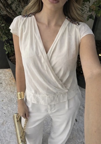 Blouse maje 100 soie crème - soie,