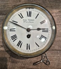 pendule mécanique ancienne horloge bateau horloger fin 19ème Henri Verron Paris 