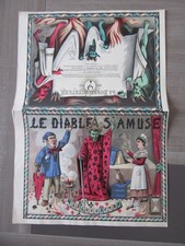2 LITHOGRAPHIES ORIGINALES LE DIABLE S AMUSE SORCIER 1900