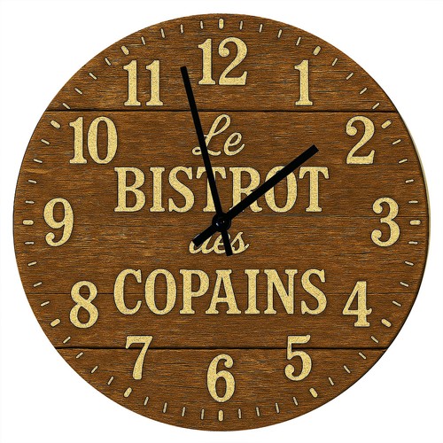Horloge verre bistrot - en,