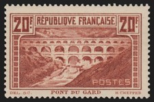 n°262A, Pont du Gard, 20f chaudron-clair, Type I, dentelé 13.5, neuf ** - TB
