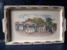 GRAND PLAT PLATEAU ANCIEN OBERNAI U&C SARREGUEMINES H. LOUX 47 X 28.5 CM ALSACES