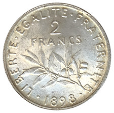 2 Francs semeuse 1898 SUP
