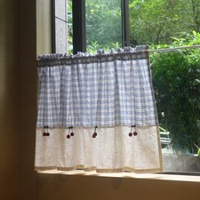 Demi-rideau cerise à carreaux