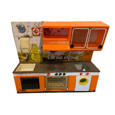 Rare Ancien Jouet Cuisine Casimir L'île aux enfants en Tôle Vintage année 60/70